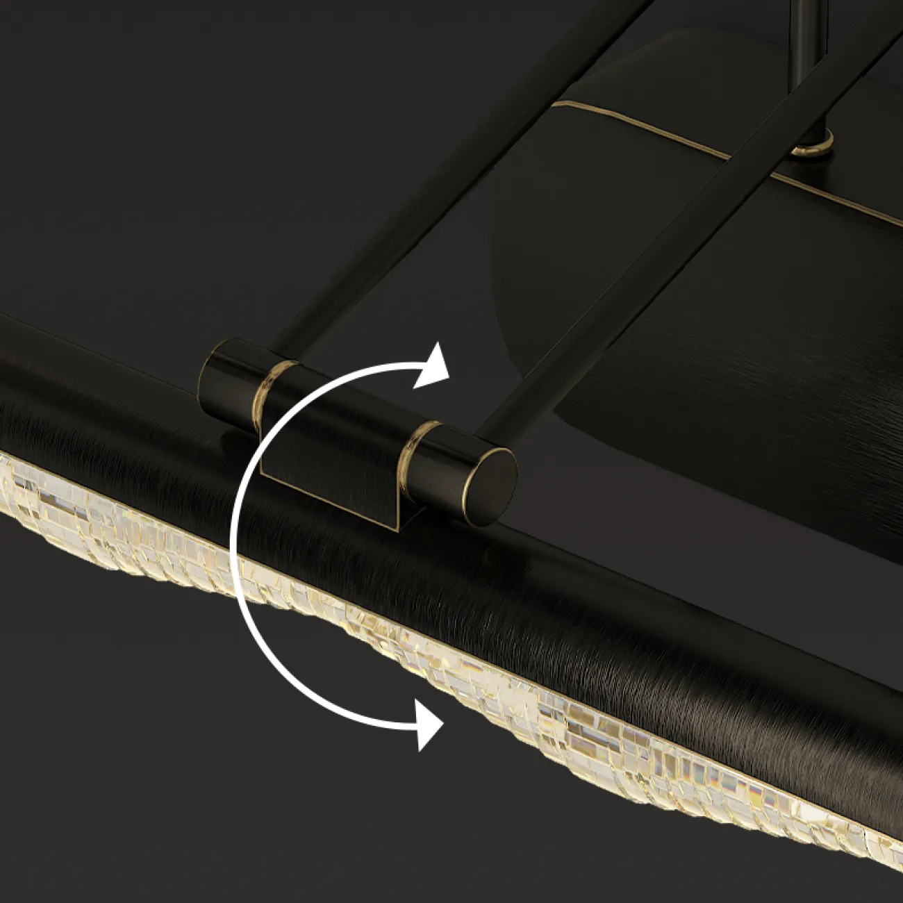 Серия настенных светодиодных светильников с рельефным зубчатым плафоном в горизонтальном трубчатом корпусе CARIA WALL L40,5 Black