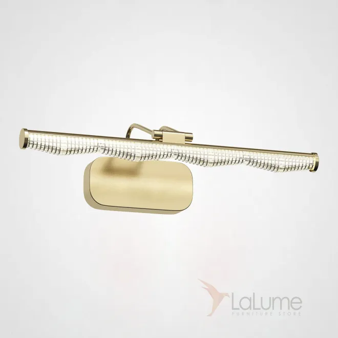 Серия настенных светодиодных светильников с рельефным зубчатым плафоном в горизонтальном трубчатом корпусе CARIA WALL L40,5 Brass