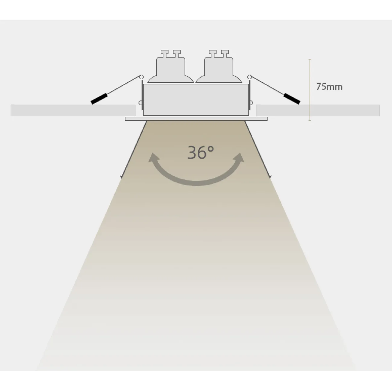 Встраиваемый двойной спот TIMA c поворотом Белый