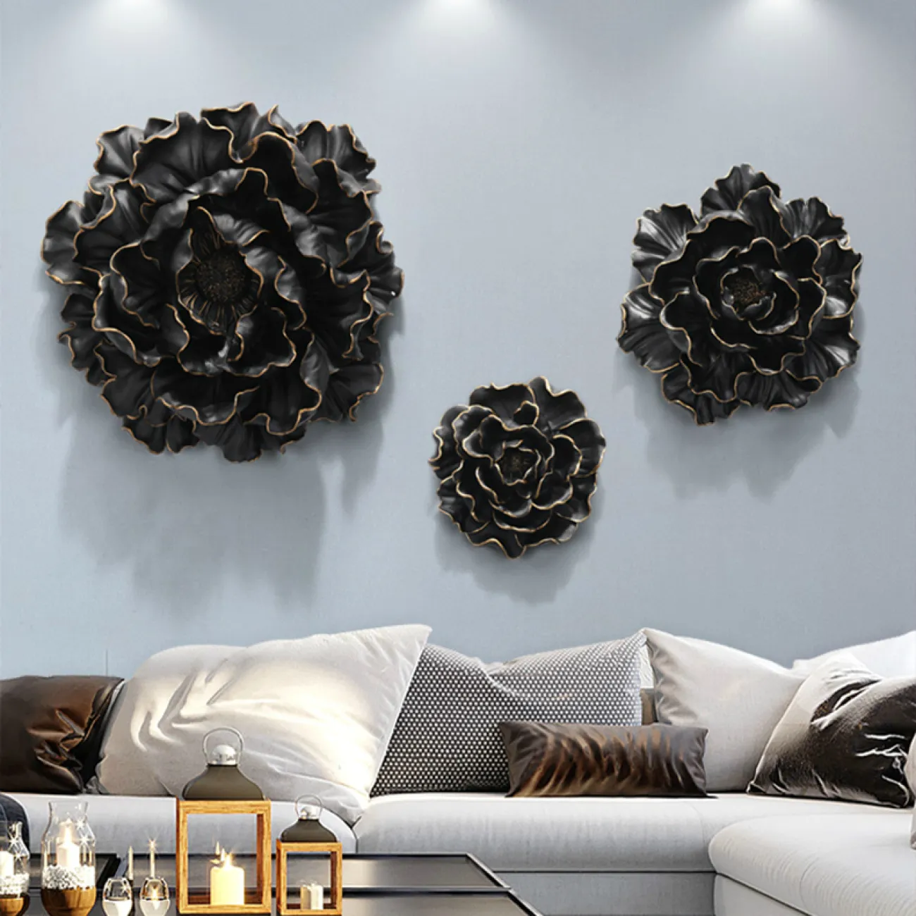 Дизайнерский настенный декор цветы LaLume-KKK00246