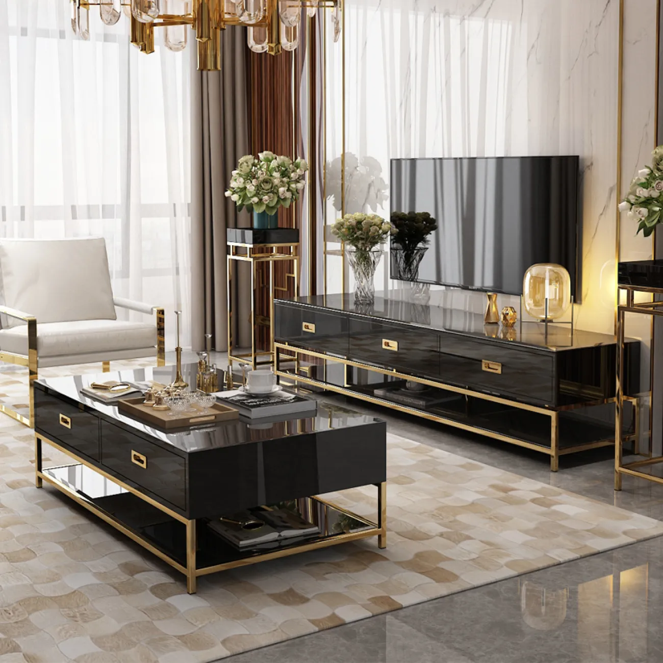 Дизайнерский комод под ТВ LaLume-TV00125