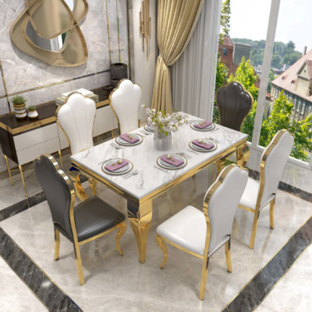 Дизайнерский обеденный стол LaLume-AZ00277