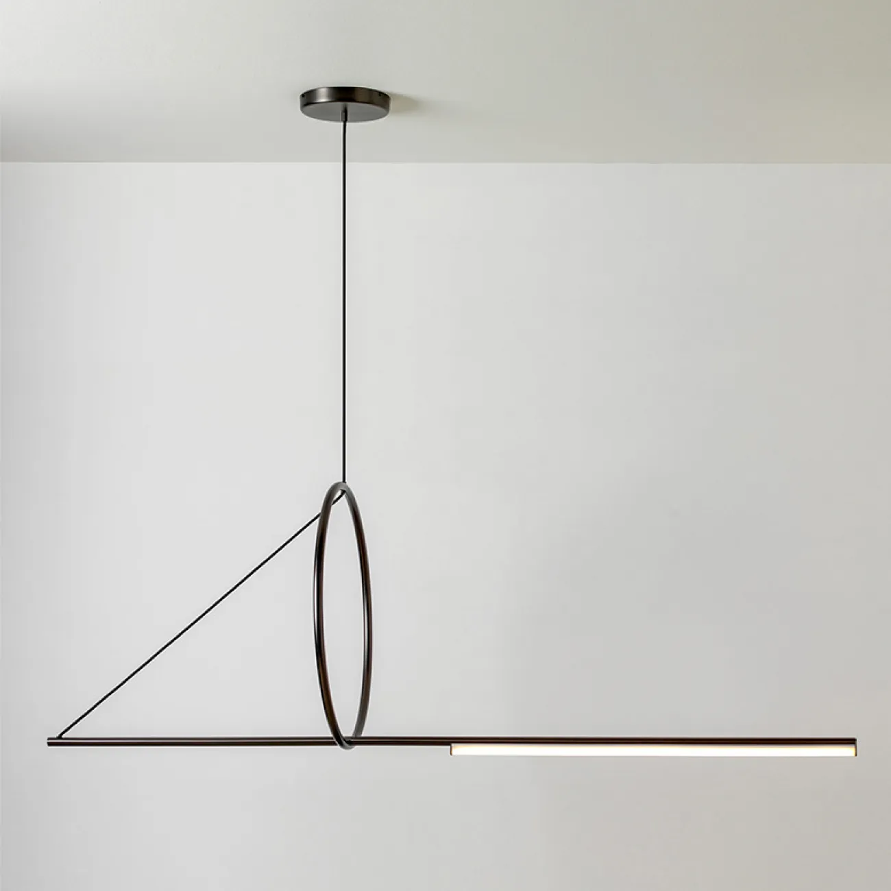 Подвесной светильник SUSPENSION CERCLE ET TRAIT – GRAPHITE SATINE L120 от ImperiumLoft
