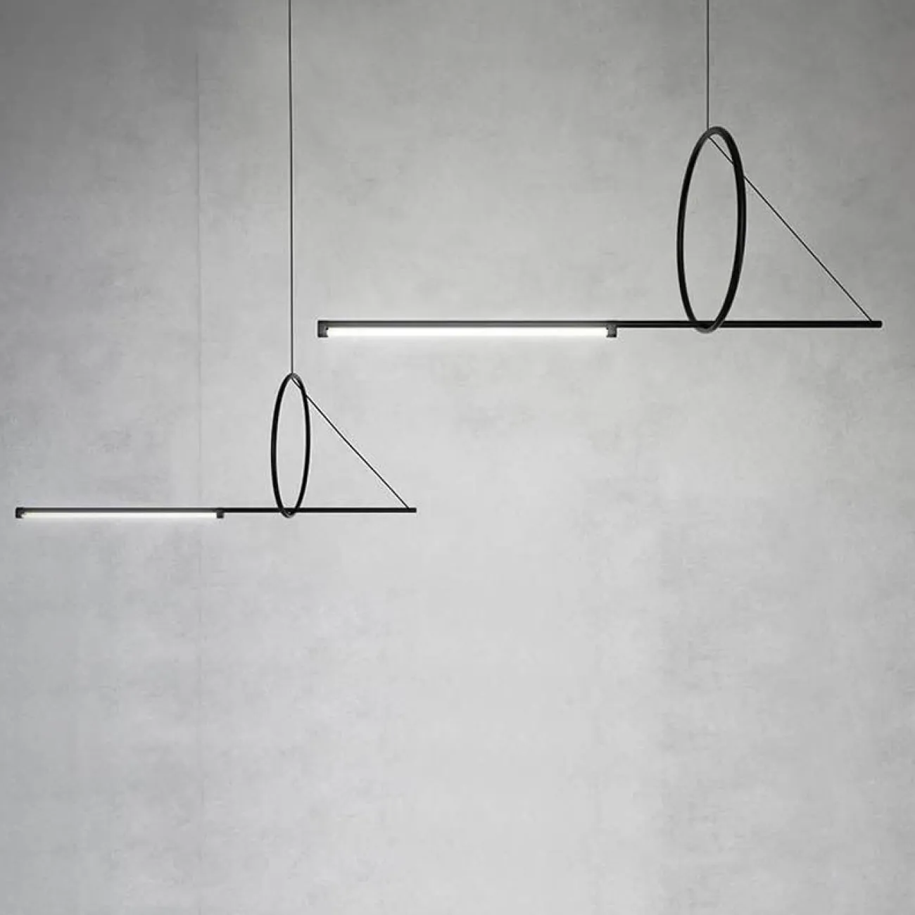 Подвесной светильник SUSPENSION CERCLE ET TRAIT – GRAPHITE SATINE L120 от ImperiumLoft