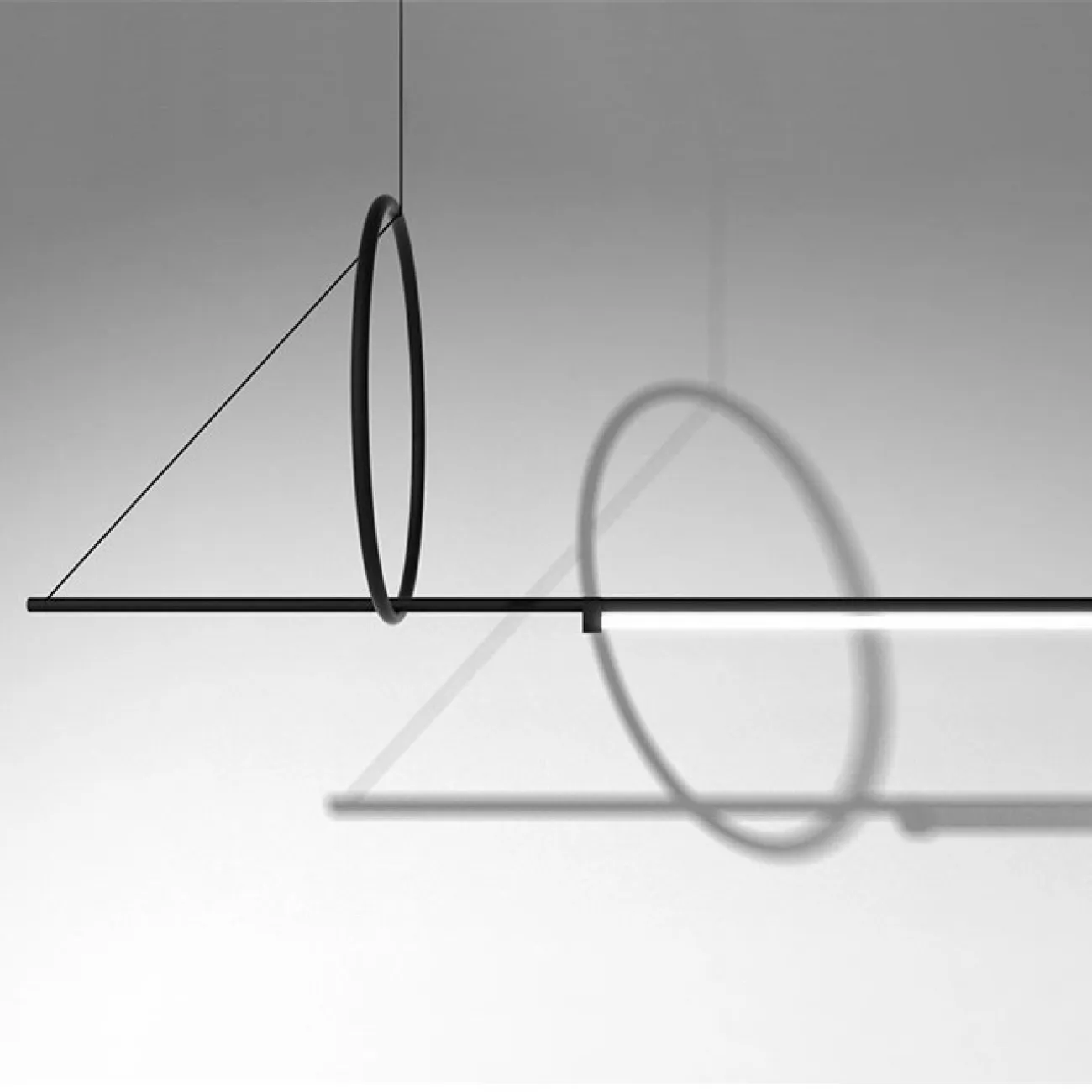 Подвесной светильник SUSPENSION CERCLE ET TRAIT – GRAPHITE SATINE L120 от ImperiumLoft