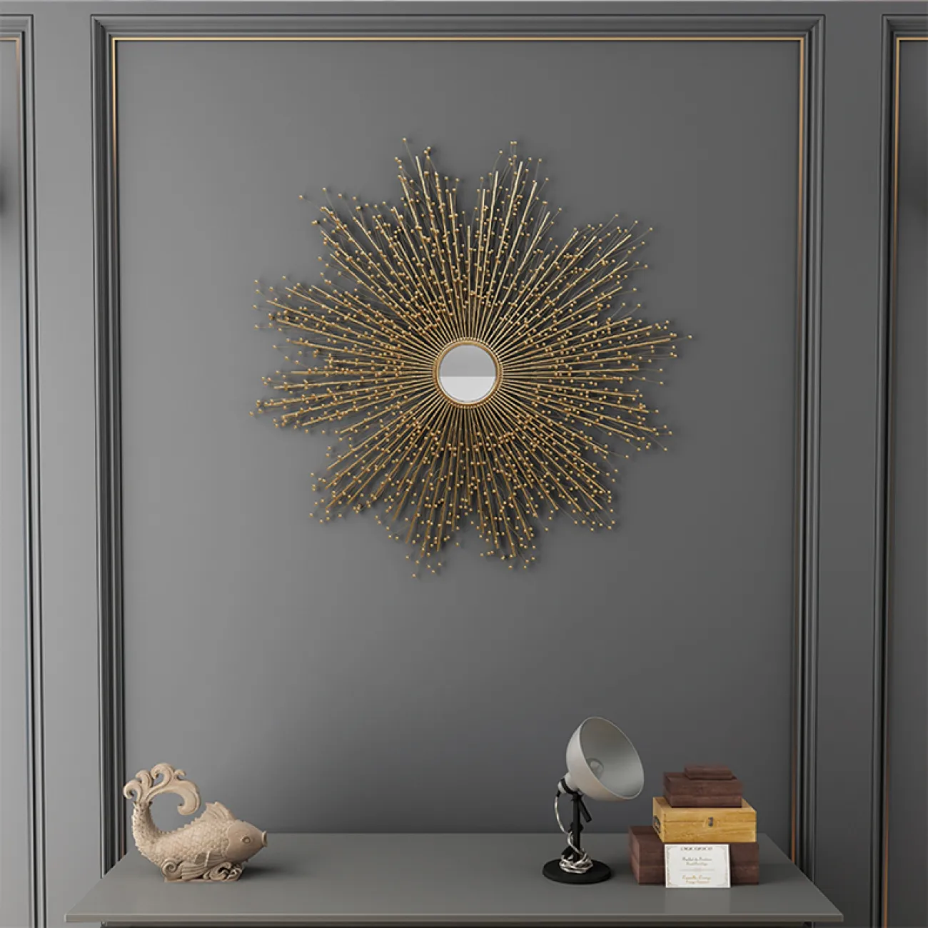 Дизайнерский настенный декор зеркало LaLume-KKK00229 Дизайнерский настенный декор зеркало LaLume-KKK00229