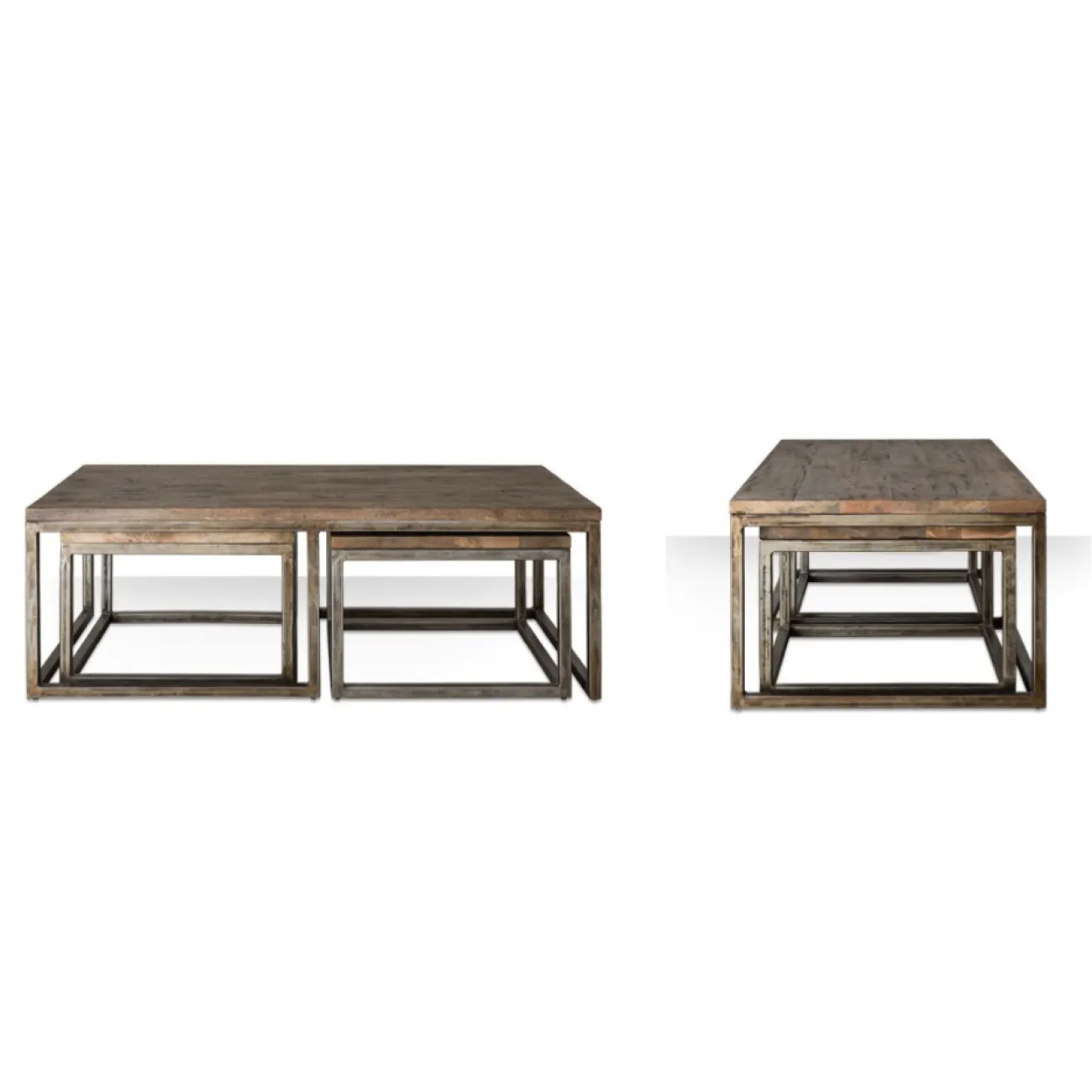 Журнальный стол Industrial Metal Rust Triple Table от LaLume