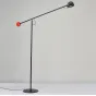 Торшер с дискообразным плафоном на подвижной штанге с красным наконечником DUKE