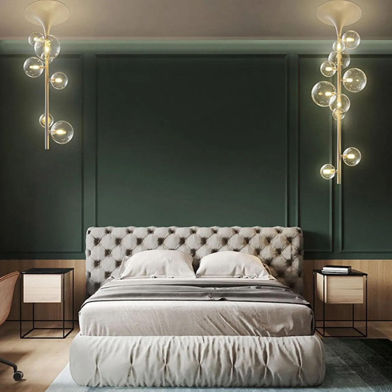 Потолочный светильник на вертикальной стойке IONA LINE White 6 от ImperiumLoft