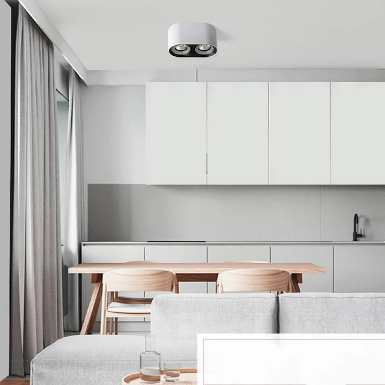 Точечный светильник REXTON A L2 White Grey 4000 К от ImperiumLoft