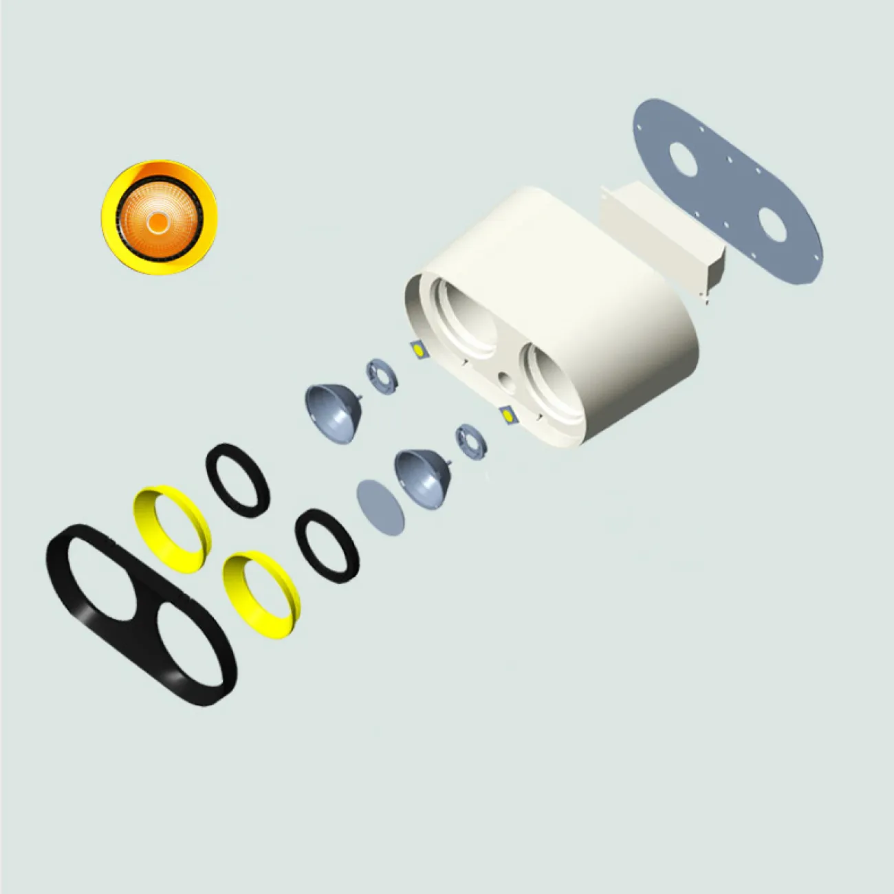 Точечный светильник REXTON A L2 White Grey 4000 К от ImperiumLoft