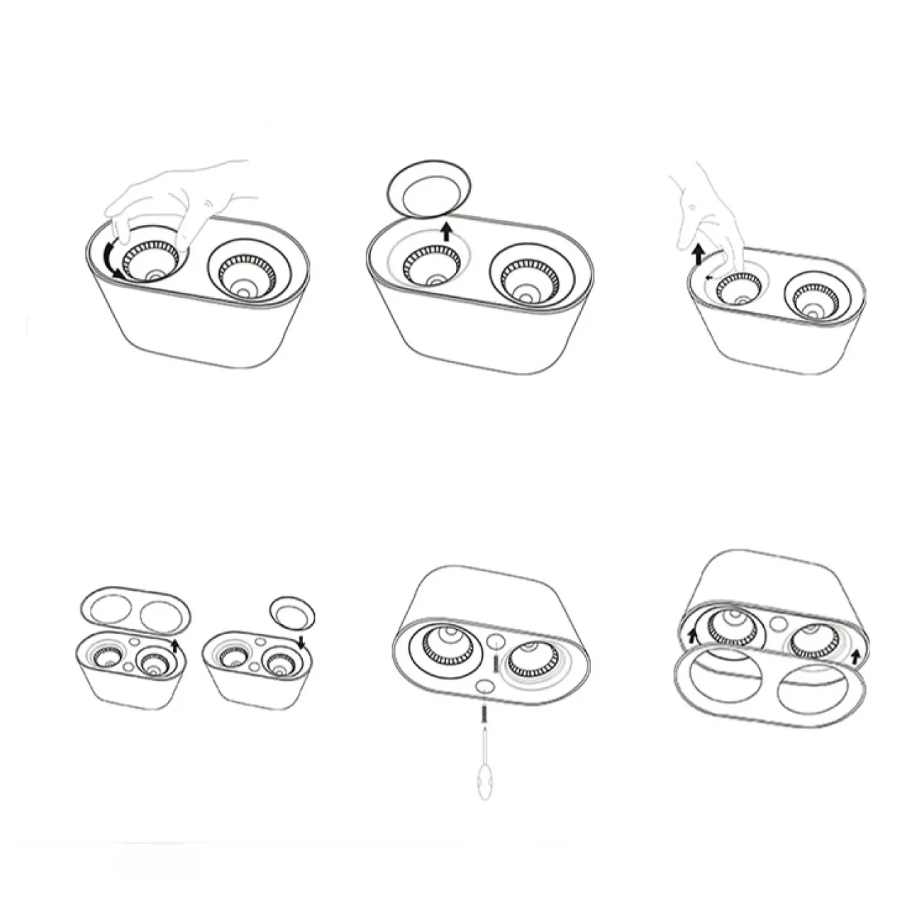 Точечный светильник REXTON A L2 White Grey 4000 К от ImperiumLoft