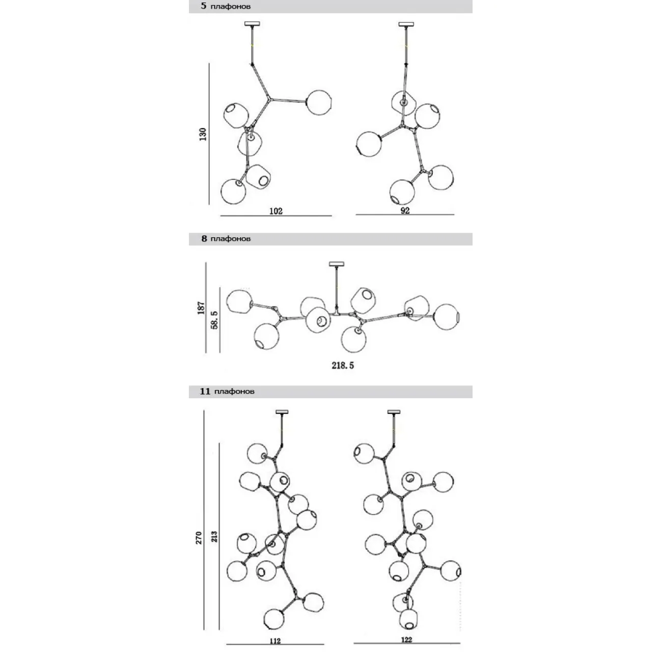 Люстра Адель Branching Bubble Chandelier от ImperiumLoft