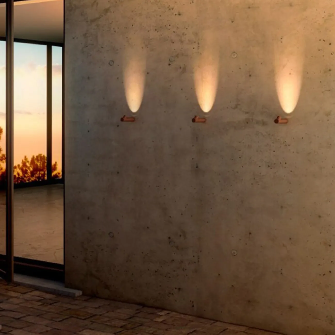 Серия настенных светодиодных светильников со скошенным цилиндрическим плафоном на трубчатом корпусе DONIA Black