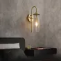 Настенный светильник с цилиндрическим плафоном из кракелированного стекла на изогнутом рожке GABRIELLA WALL