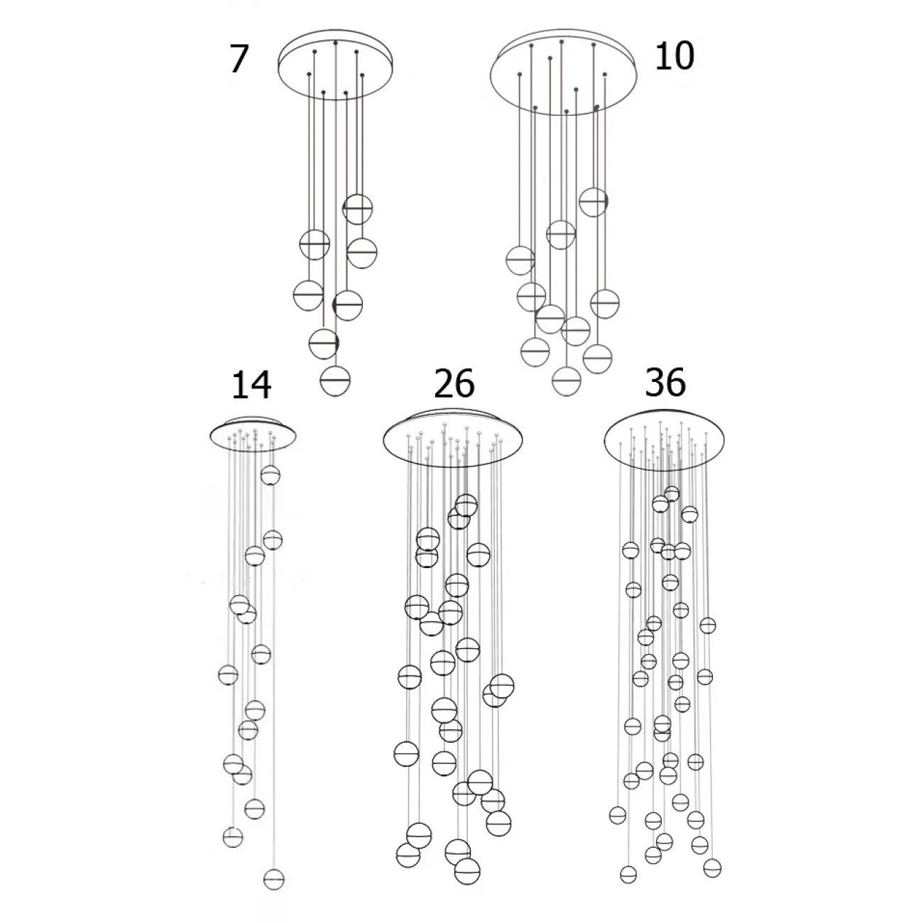 Bocci Led Crystal Glass Ball 26 designed by Omer Arbel in 2005 от LaLume