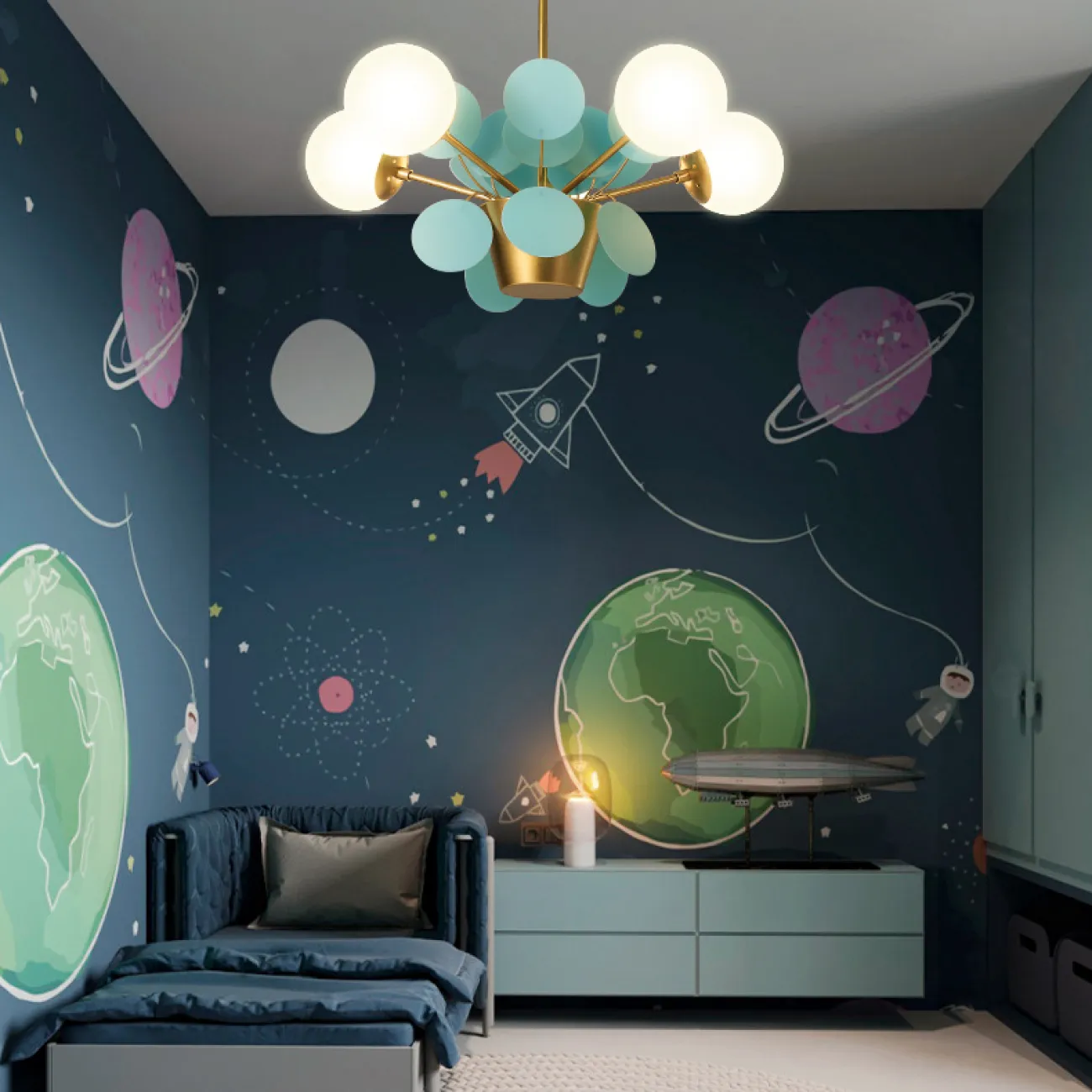 Потолочный светильник MATISSE CH L8 Blue от ImperiumLoft