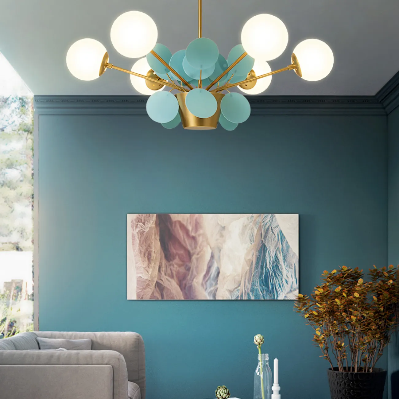 Потолочный светильник MATISSE CH L8 Blue от ImperiumLoft