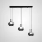 Готовая комбинация подвесных светодиодных светильников c тремя шаровидными плафонами в дымчатых абажурах из стекла HANSERIC TRIO