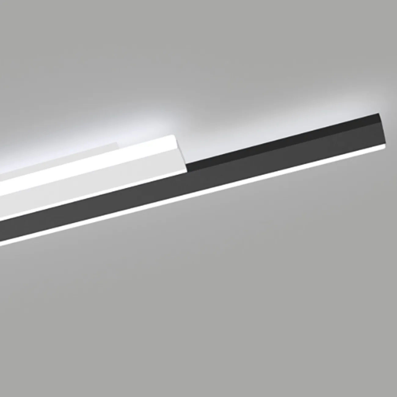 Настенный светильник с черно-белым корпусом в виде двух разноуровневых прямоугольных пластин с LED-подсветкой RIKKA H120 Трехцветный свет