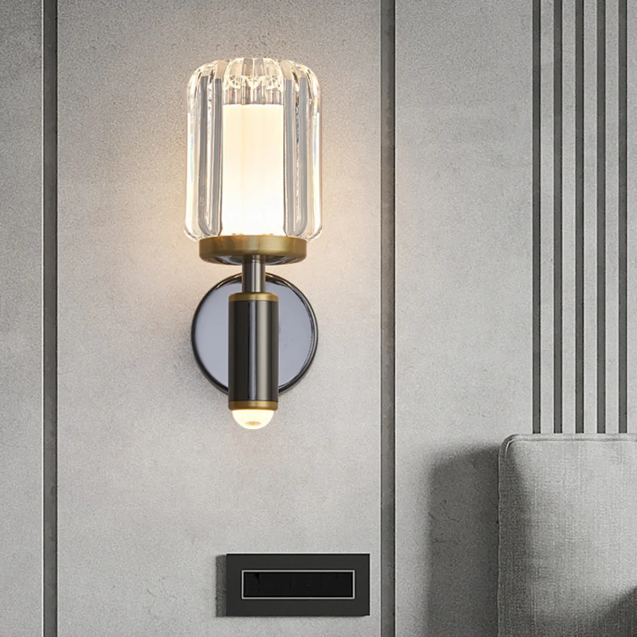 Настенный светодиодный светильник с рельефным плафоном на поворотном рожке с точечным линзированным источником LEONEL