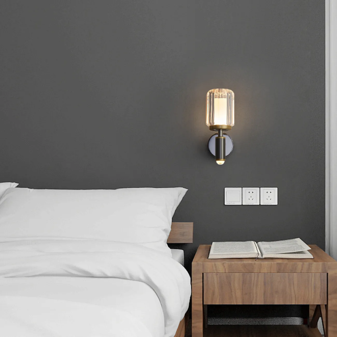 Настенный светодиодный светильник с рельефным плафоном на поворотном рожке с точечным линзированным источником LEONEL