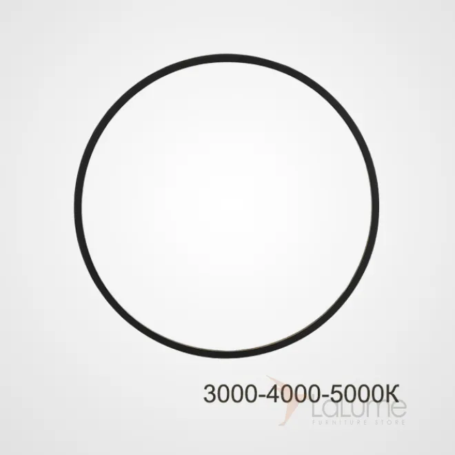 Серия настенных светильников в виде черных металлических колец разного диаметра с LED-подсветкой по контуру корпуса GUARD D100 Трехцветный свет