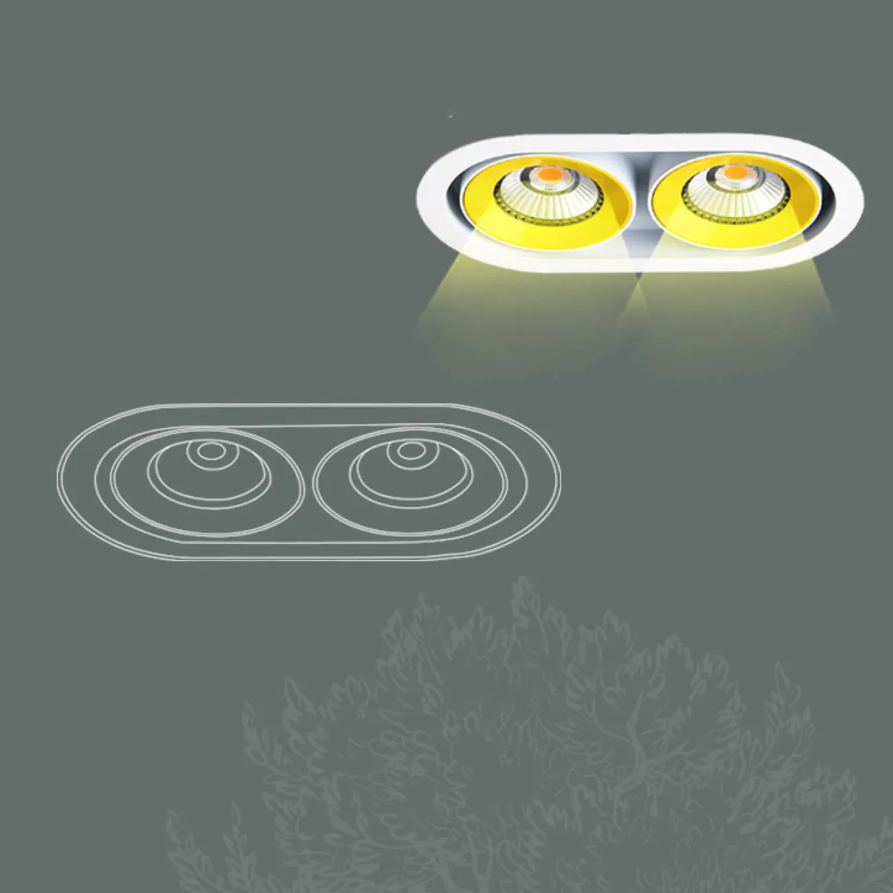 Точечный светильник REXTON B L2 Grey White 4000 К от ImperiumLoft