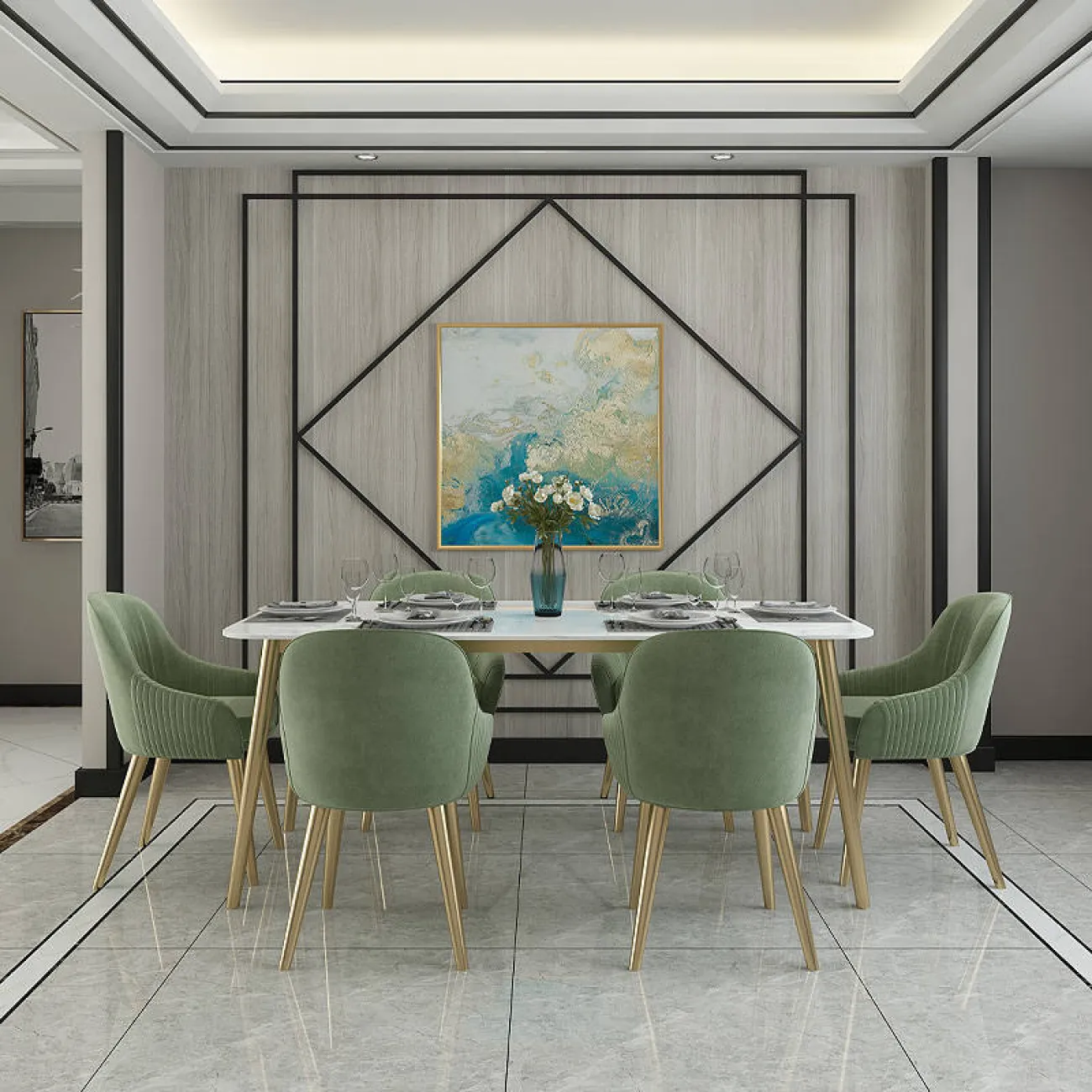 Дизайнерский обеденный стол - LaLume-AZ00403