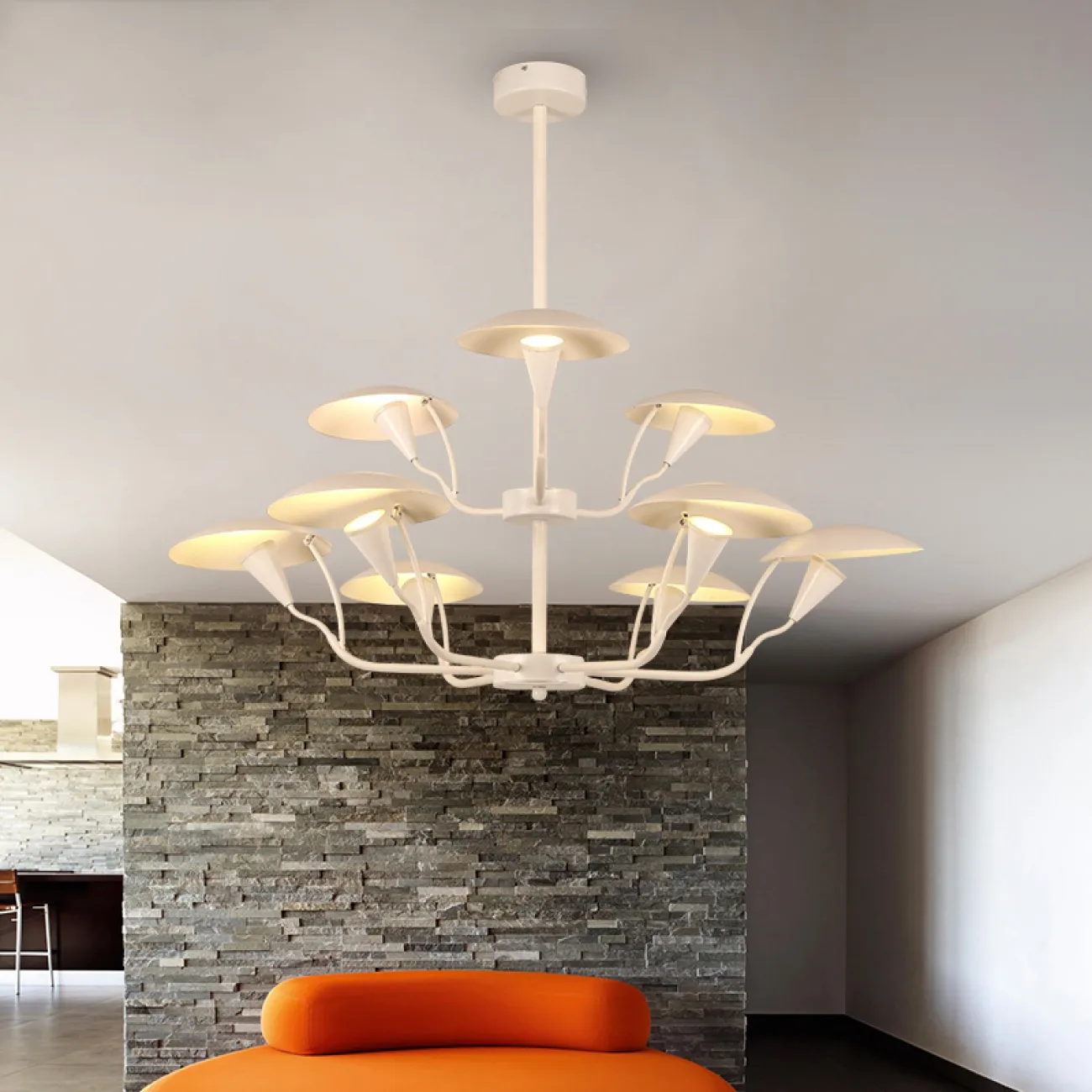 Люстра на штанге SHELT D100 White от ImperiumLoft