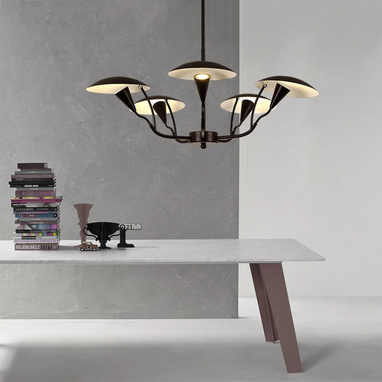 Люстра на штанге SHELT D100 White от ImperiumLoft