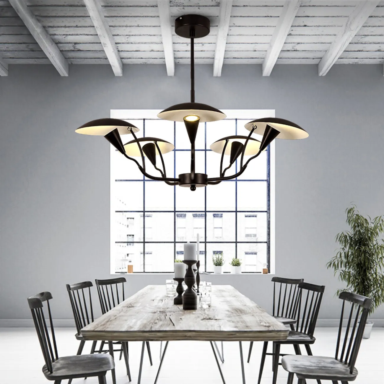 Люстра на штанге SHELT D83 Black от ImperiumLoft