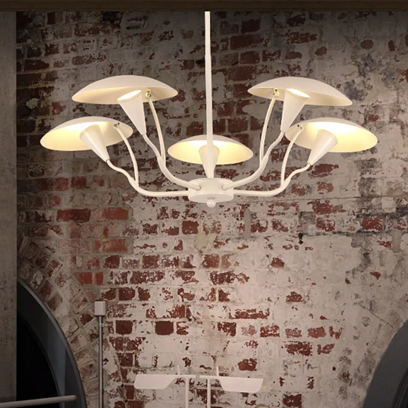 Люстра на штанге SHELT D100 White от ImperiumLoft