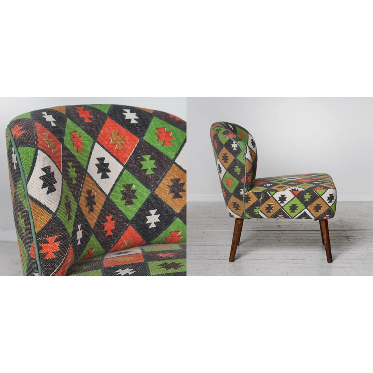 Кресло с зеленым орнаментом KELIM Pattern от LaLume