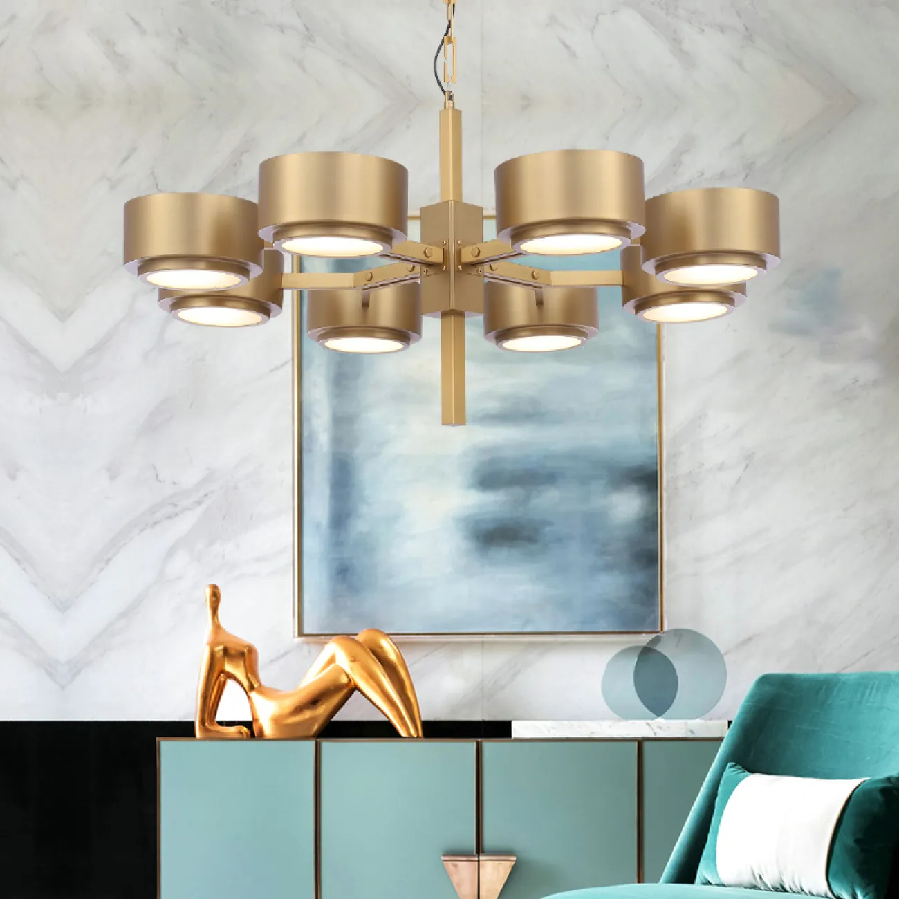 Подвесная люстра Hans-Agne Jakobsson Large Brass Chandelier for Markaryd in Sweden от ImperiumLoft