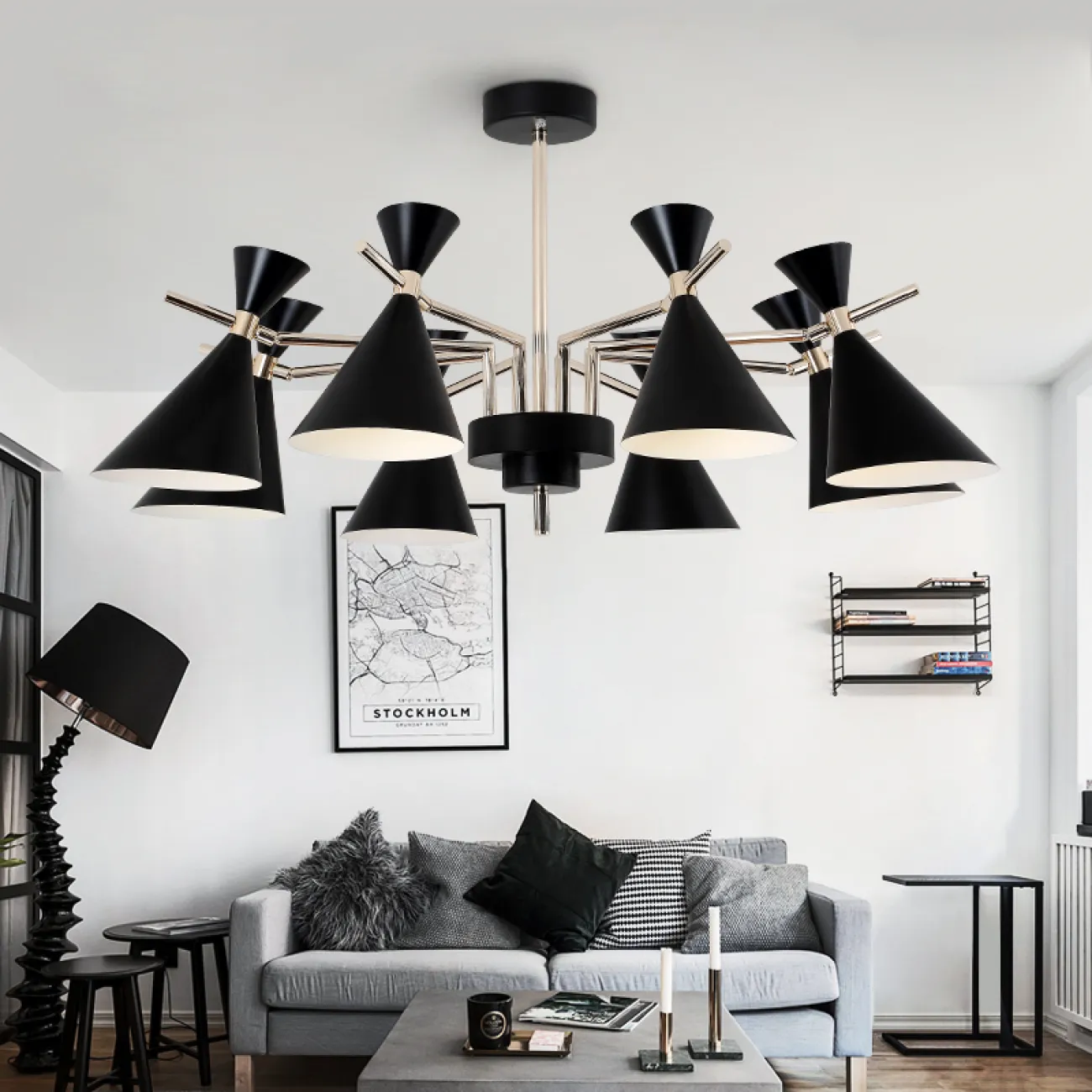 Люстра на штанге FRANKA D120 10 lamps Yellow от ImperiumLoft