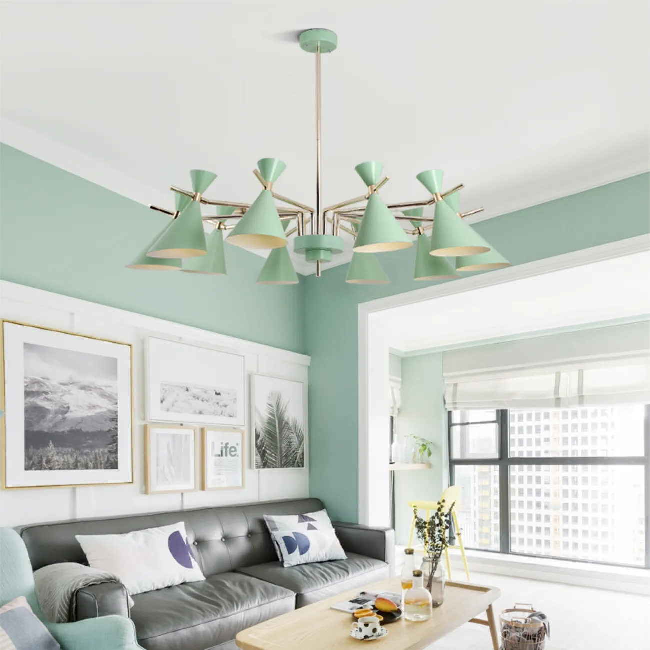 Люстра на штанге FRANKA D120 10 lamps White от ImperiumLoft