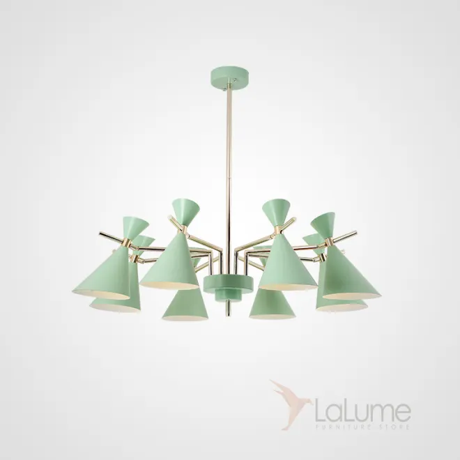 Люстра на штанге FRANKA D100 8 lamps Green от ImperiumLoft