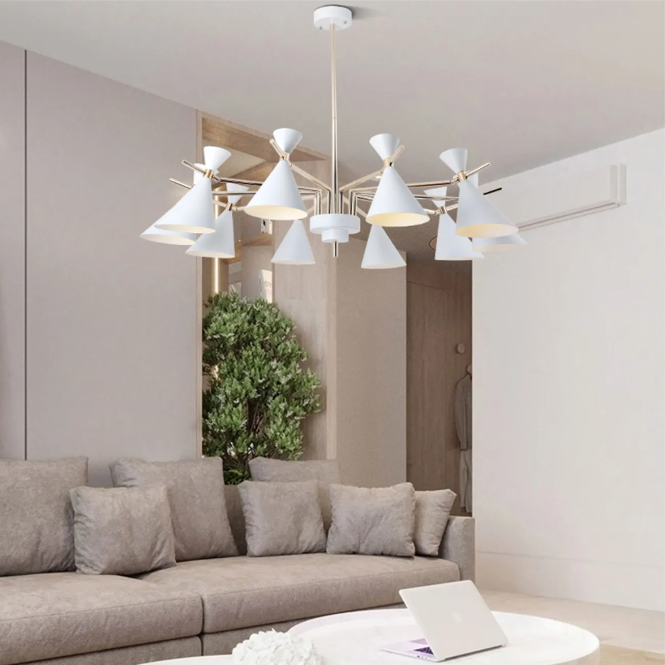 Люстра на штанге FRANKA D120 10 lamps Yellow от ImperiumLoft