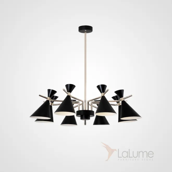 Люстра на штанге FRANKA D100 8 lamps Black от ImperiumLoft