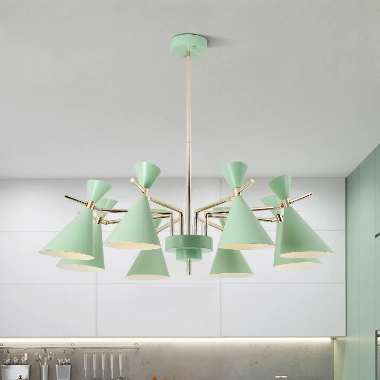Люстра на штанге FRANKA D120 10 lamps Yellow от ImperiumLoft
