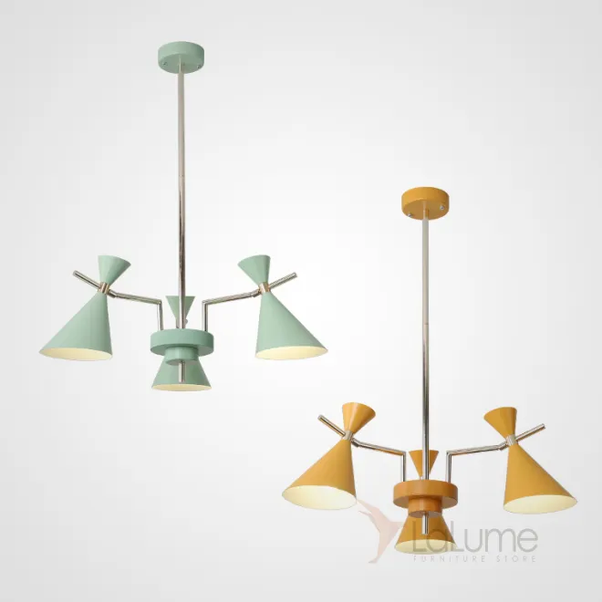 Люстра на штанге FRANKA D80 3 lamps Yellow от ImperiumLoft