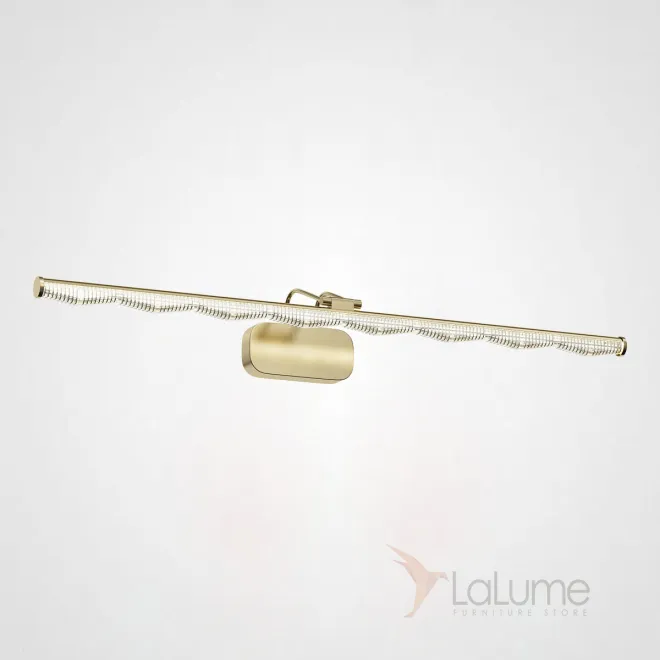 Серия настенных светодиодных светильников с рельефным зубчатым плафоном в горизонтальном трубчатом корпусе CARIA WALL L80,5 Brass