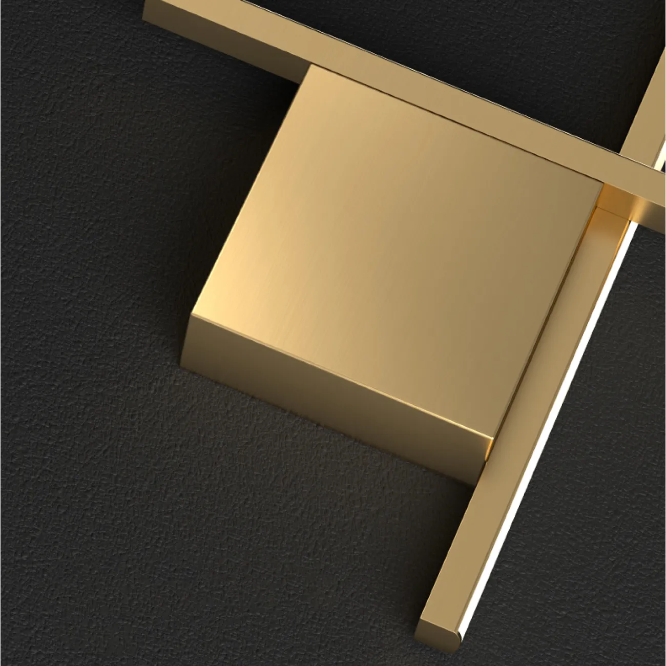 Серия настенных светодиодных светильников с прямоугольными перекрестными плафонами на квадратном креплении STICH B L100 Brass