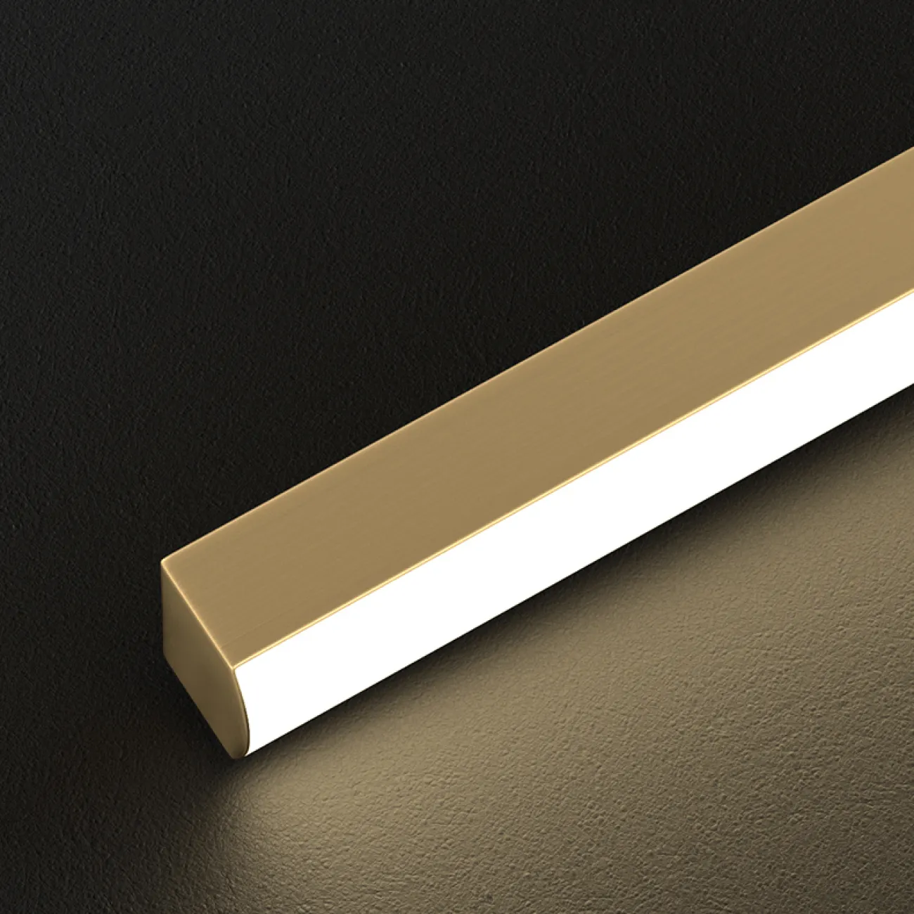 Серия настенных светодиодных светильников с прямоугольными перекрестными плафонами на квадратном креплении STICH B L100 Brass