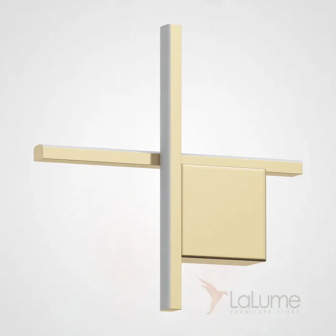 Серия настенных светодиодных светильников с прямоугольными перекрестными плафонами на квадратном креплении STICH B L30 Brass Серия настенных светодиодных светильников с прямоугольными перекрестными плафонами на квадратном креплении STICH B L30 Brass