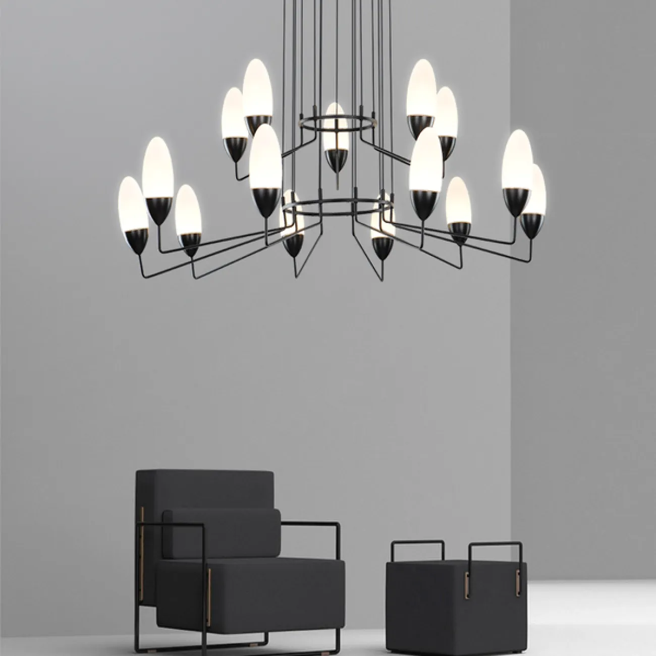 Подвесная люстра TACT 8+4 от ImperiumLoft