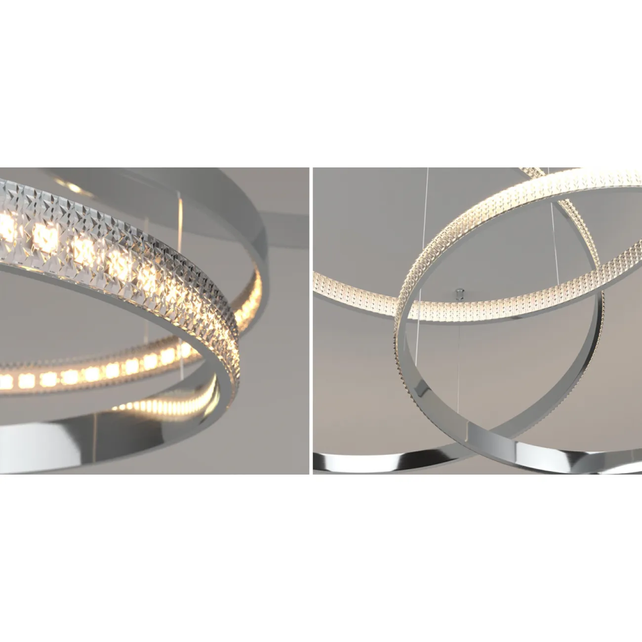 Люстра Композиция из колец ORACLE Mahlu 5 Rings Silver