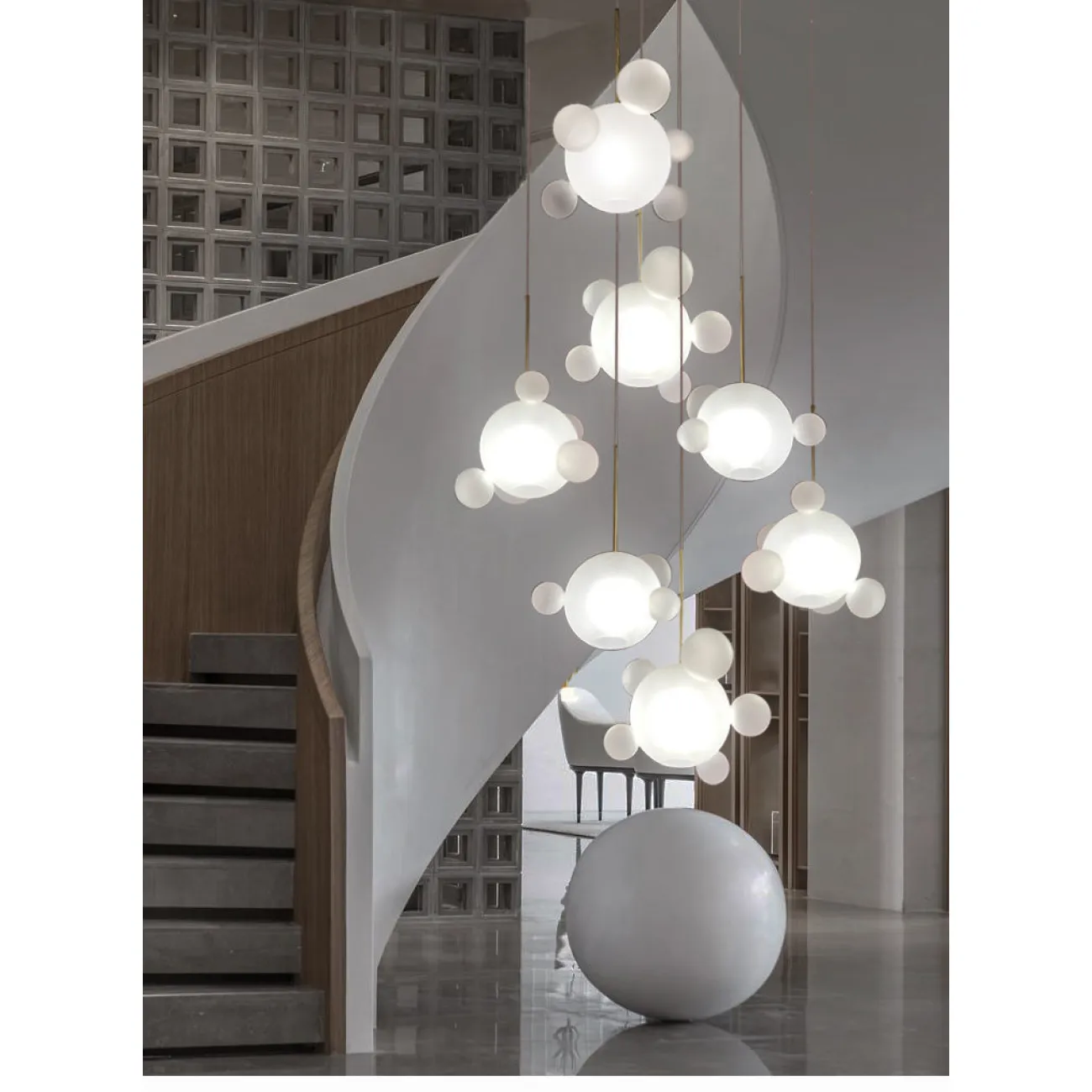 Подвесной светильник BUBBLE B MILK D от ImperiumLoft