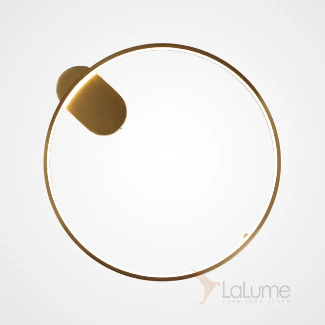 Настенный светильник с внутренней LED-подсветкой по контуру кольцевого каркаса с округлым креплением HILMA WALL D54